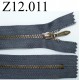 fermeture éclair longueur 12 cm couleur gris non séparable zip nylon