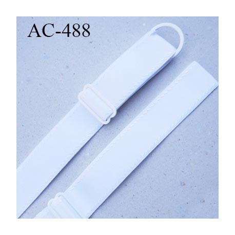 Bretelle 20 mm lingerie SG couleur blanc très haut de gamme finition avec 1 barettes + 1 anneau prix a la pièce