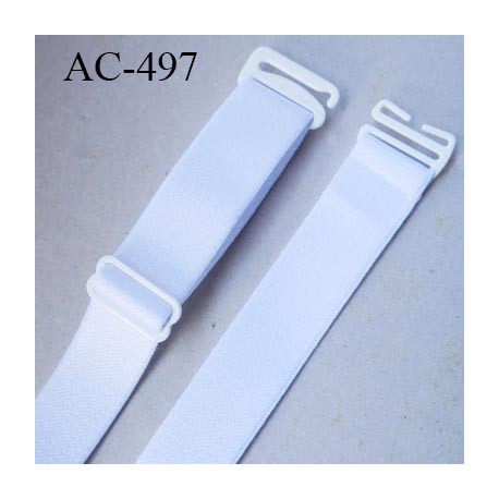 Bretelle 20 mm lingerie SG couleur blanc brillant haut de gamme grande marque finition 2 barettes prix a la pièce