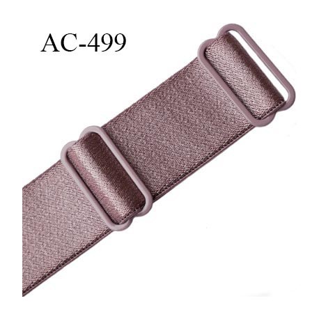 Bretelle 20 mm lingerie SG couleur bois de rose brillant haut de gamme grande marque finition 2 barettes prix a la pièce