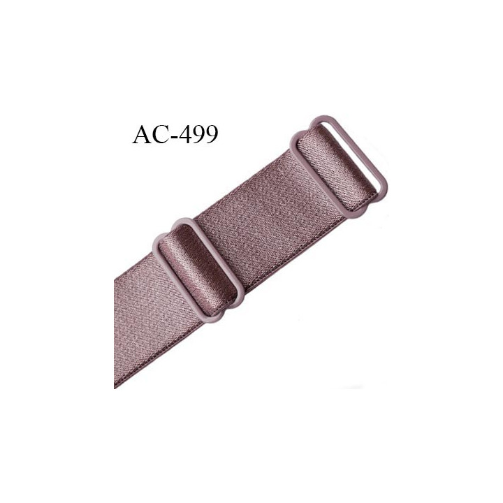Bretelle 20 mm lingerie SG couleur bois de rose brillant haut de gamme grande marque finition 2 barettes  prix a la pièce