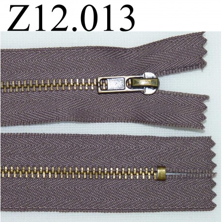 fermeture éclair longueur 12 cm couleur marron taupe non séparable zip métal