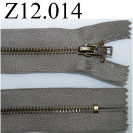 fermeture éclair longueur 12 cm couleur kaki  non séparable zip métal