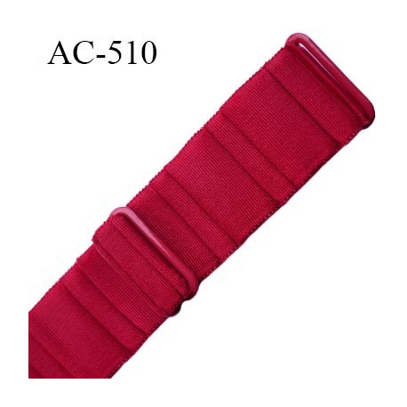 Bretelle 25 mm lingerie SG couleur rouge baiser cotelé haut de gamme grande marque finition 2 barettes prix a la pièce