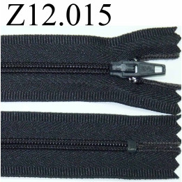 fermeture éclair longueur 12 cm couleur bleu gris anthracite très foncé  non séparable zip nylon