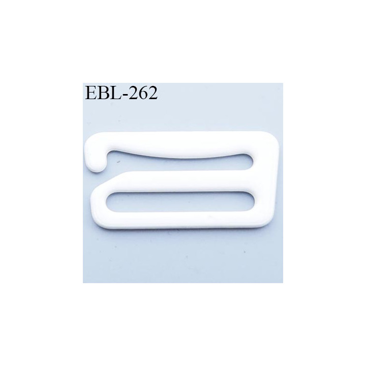 Crochet métal 15 mm plastifié couleur blanc brillant largeur intérieur de passage de bretelle 15 mm haut de gamme prix / pièce