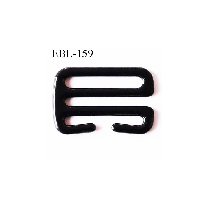 Crochet métal 12 mm plastifié couleur noir brillant largeur intérieur de passage de bretelle 12 mm haut de gamme prix / pièce