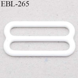 boucle de réglage 18 mm  réglette métal plastifié blanc brillant pour soutien gorge largeur intérieur 18 mm  haut de gamme