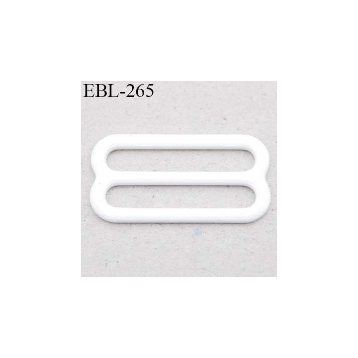 boucle de réglage 18 mm  réglette métal plastifié blanc brillant pour soutien gorge largeur intérieur 18 mm  haut de gamme