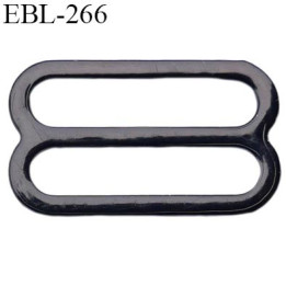 boucle de réglage 22 mm  réglette métal plastifié  noir brillant pour soutien gorge largeur intérieur 22 mm  haut de gamme