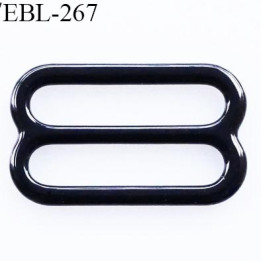 boucle de réglage 12 mm  réglette métal plastifié noir brillant pour soutien gorge largeur intérieur 12 mm  haut de gamme