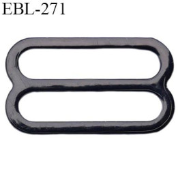 boucle de réglage 24 mm  réglette métal plastifié  noir brillant pour soutien gorge largeur intérieur 24 mm  haut de gamme