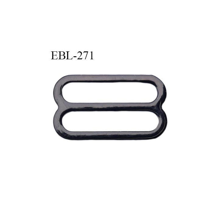 boucle de réglage 24 mm  réglette métal plastifié  noir brillant pour soutien gorge largeur intérieur 24 mm  haut de gamme