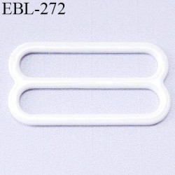 boucle de réglage 24 mm réglette métal plastifié blanc brillant pour soutien gorge largeur intérieur 24 mm haut de gamme