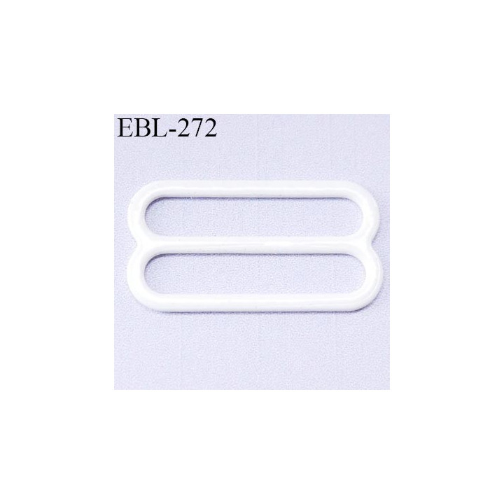 boucle de réglage 24 mm  réglette métal plastifié  blanc brillant pour soutien gorge largeur intérieur 24 mm  haut de gamme