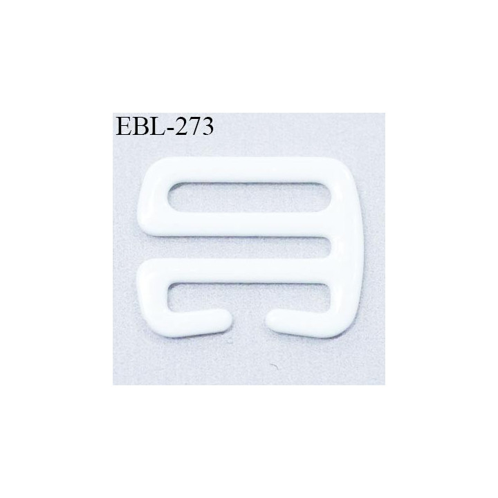 Crochet métal 12 mm plastifié couleur blanc brillant largeur intérieur de passage de bretelle 12 mm haut de gamme prix / pièce