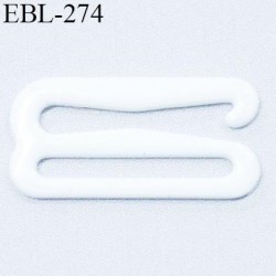 Crochet 18 mm de réglage bretelle soutien gorge en métal laqué blanc brillant largeur intérieur 18 mm largeur extérieur 22.5 mm