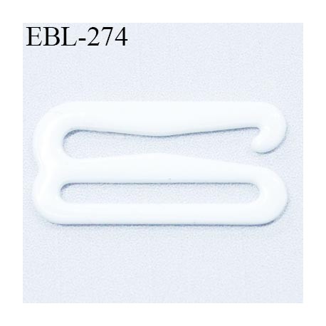Crochet 18 mm de réglage bretelle soutien gorge en métal laqué blanc brillant largeur intérieur 18 mm largeur extérieur 22.5 mm