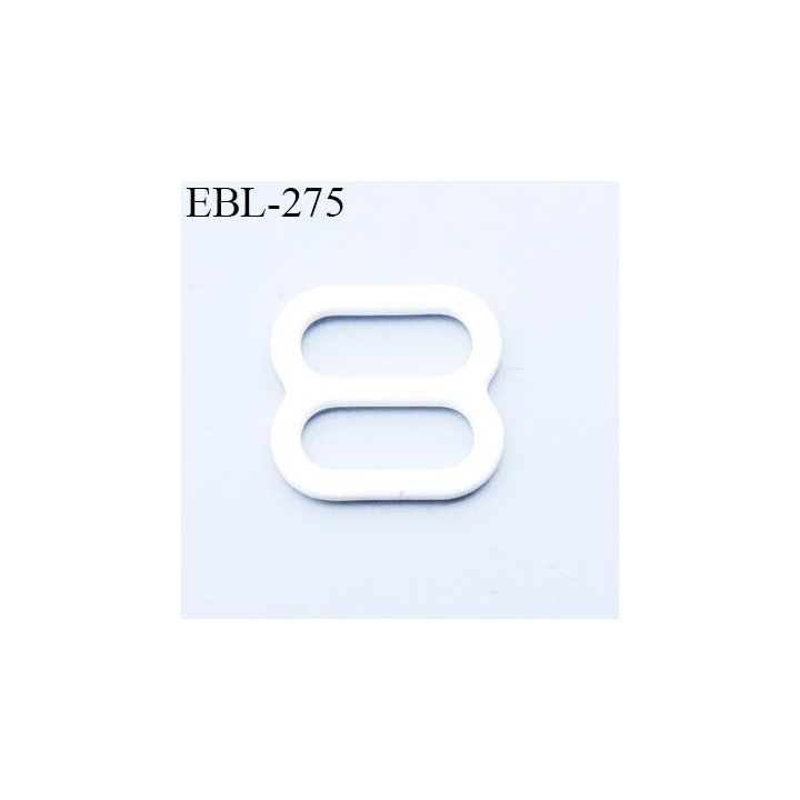 boucle de réglage 9 mm réglette métal plastifié blanc brillant  largeur 9 mm intérieur prix à l'unité haut de gamme