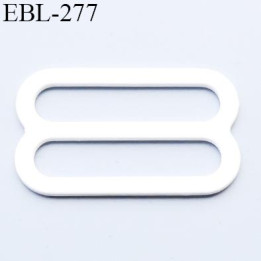 boucle de réglage 22 mm  réglette métal plastifié  blanc brillant pour soutien gorge largeur intérieur 22 mm  haut de gamme
