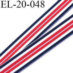 Elastique 20 mm lingerie et caleçon  couleur bleu blanc rouge Fabriqué en France  grande marque largeur 20 mm prix au mètre