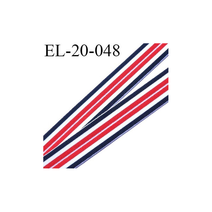 Elastique 20 mm lingerie superbe  couleur bleu blanc rouge Fabriqué en France  grande marque largeur 20 mm prix au mètre