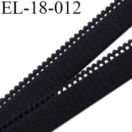 élastique picot 18 mm couleur noir largeur de bande 14 mm picot 4 mm  fabriqué en France largeur 18 mm prix au mètres