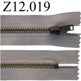 fermeture éclair longueur 12 cm couleur beige  non séparable zip métal