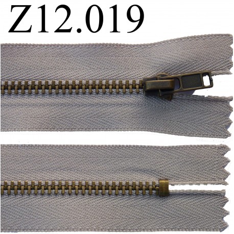 fermeture éclair longueur 12 cm couleur beige non séparable zip métal