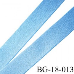 Devant bretelle 18 mm  attache bretelle rigide  pour anneaux couleur bleu ciel satin brillant  fabriqué en France prix au mètre