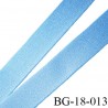 Devant bretelle 18 mm attache bretelle rigide pour anneaux couleur bleu ciel satin brillant fabriqué en France prix au mètre