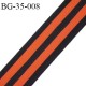 galon ruban 35 mm sangle fine petit grain couleur noir et orange très solide polyamide largeur 35 mm prix au mètres