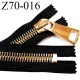 Fermeture zip à glissière en métal longueur 70 cm couleur noir non séparable largeur 4 cm zip glissière largeur 12 mm