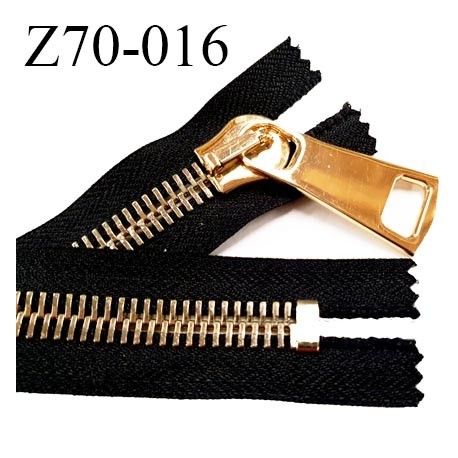 Fermeture zip à glissière en métal longueur 70 cm couleur noir non séparable largeur 4 cm zip glissière largeur 12 mm