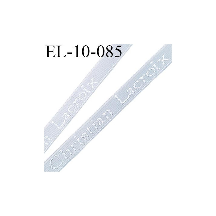 élastique 10 mm lingerie de marque christian lacroix inscription en surpiquage couleur gris clair largeur 10 mm prix au mètre