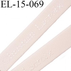 élastique15 mm bretelle lingerie de marque Christian Lacroix inscription en surpiquage couleur rose pétale prix au mètre