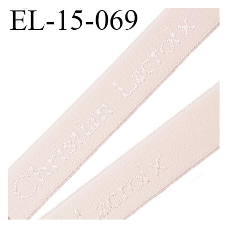 élastique15 mm bretelle lingerie de marque Christian Lacroix inscription en surpiquage couleur rose pétale prix au mètre