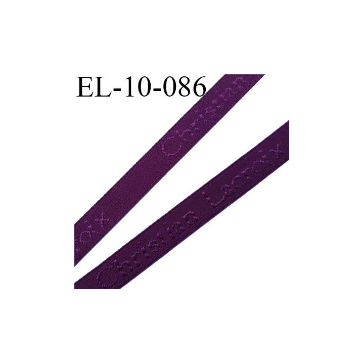 élastique 10 mm lingerie de marque christian lacroix inscription en surpiquage couleur cassis largeur 10 mm prix au mètre