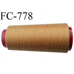 Cone de 1000 m fil polyester n° 120 couleur rouille clair ou caramel blond longueur de 1000 mètres bobiné en France