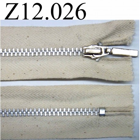 fermeture éclair longueur 12 cm couleur écru avec petits points chiné non séparable zip métal
