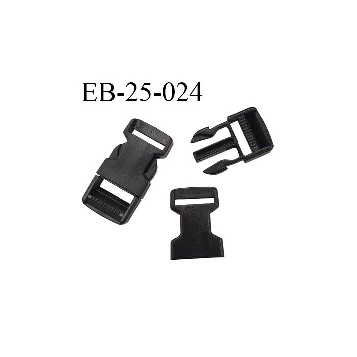 boucle clip en plastique noir haut de gamme passage pour une sangle de 25 mm largeur extérieur 67 mm hauteur 33 mm