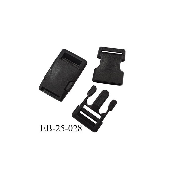 boucle clip en plastique noir haut de gamme passage pour une sangle de 25 mm largeur extérieur 64 mm hauteur 39 mm