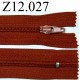fermeture éclair longueur 12 cm couleur rouille non séparable zip nylon