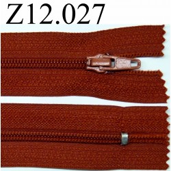 fermeture zip à glissière longueur 12 cm couleur rouille non séparable zip nylon