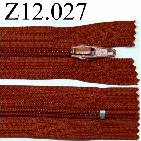 fermeture éclair longueur 12 cm couleur rouille non séparable zip nylon