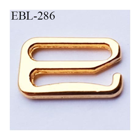 Crochet métal 15 mm couleur doré or largeur intérieur de passage de bretelle 15 mm haut de gamme