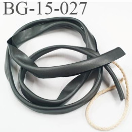 galon biais ruban passe poil façon cuir souple et doux largeur 15 mm couleur  gris anthracite  prix au mètre
