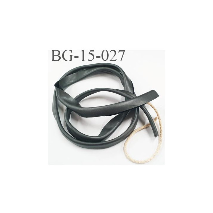 galon biais ruban passe poil façon cuir souple et doux largeur 15 mm couleur  gris anthracite  prix au mètre