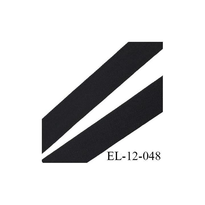 élastique lingerie 12 mm petit grain couleur noir grande marque fabriqué en France  largeur 12 mm  prix au mètre