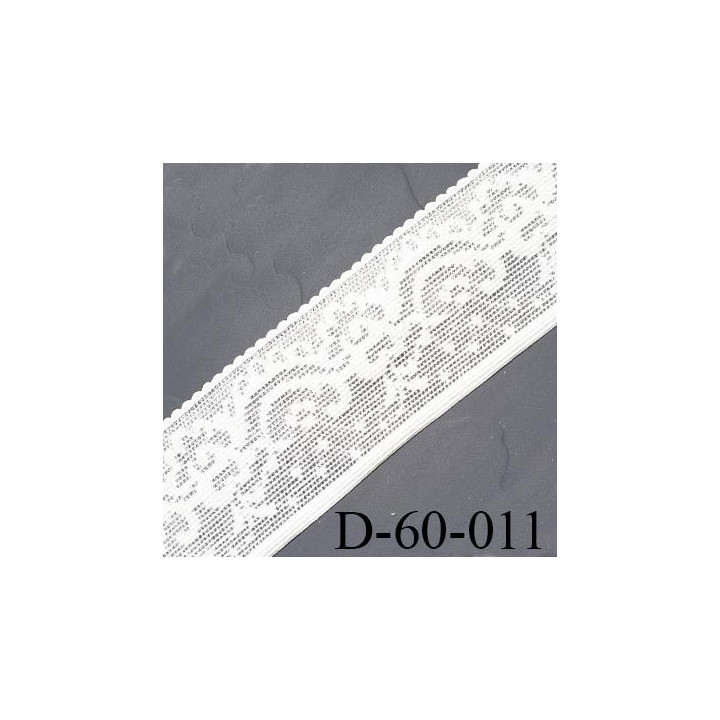 dentelle écru largeur 60 mm lycra élastique fabriqué en France pour une grande marque couleur écru souple prix au mètre